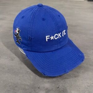 Field Grade Hat Mens Blue F*ck It Distressed Felix The‎ Cat Strapback Dad Cap